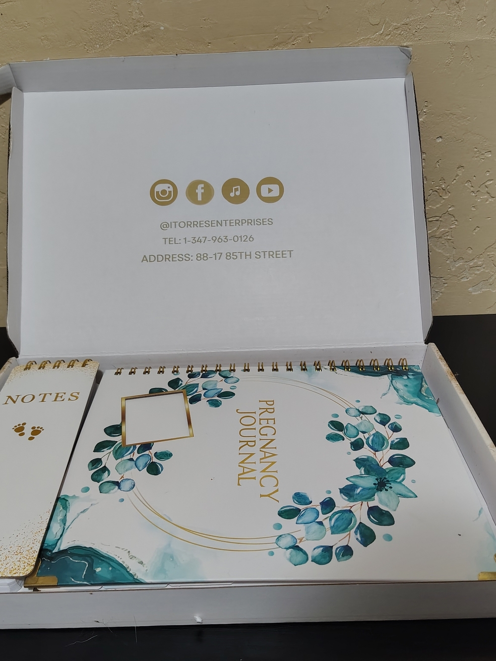 Pregnancy Journal with Teal Floral Cover by